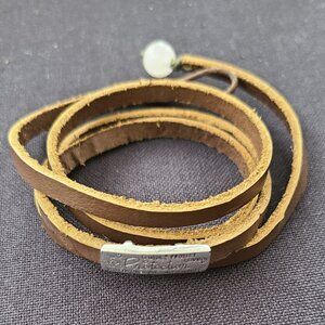 NWT  and Like New Sterling Silver Black Leather Wrap Bracelet w FREE gift.